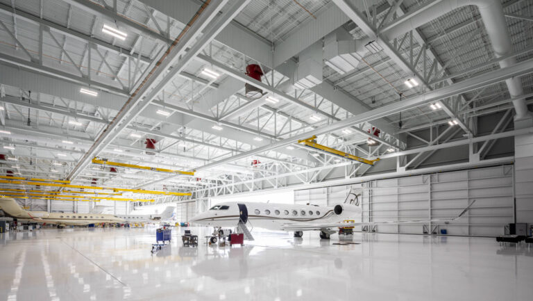 Plane in Gulfstream North Hangar at Appleton International, Airport