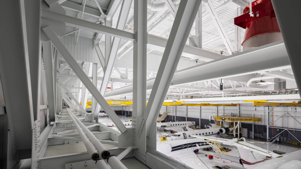 Inside of the Gulfstream North Hangar