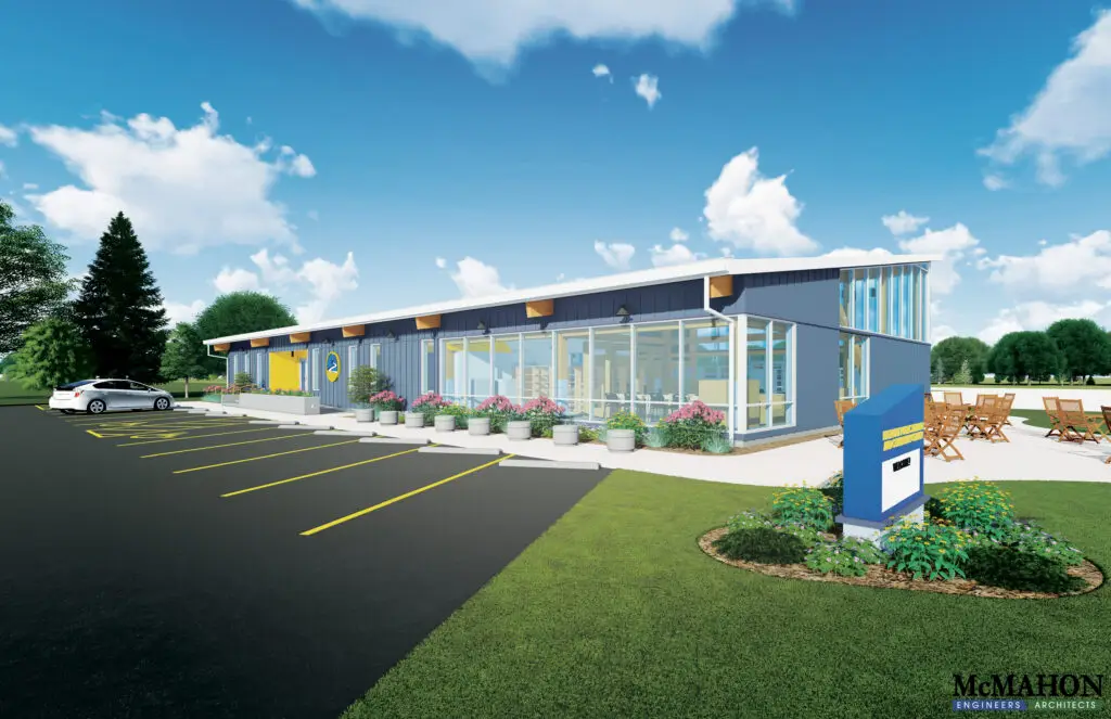 Neuschafer Public Library and Community Center rendering